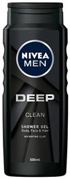 Nivea Deep Clean Αφρόλουτρο σε Gel για Άνδρες για Μαλλιά , Πρόσωπο & Σώμα 500ml από το e-Fresh