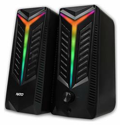 NOD Aurora 2.0 RGB Ηχεία Υπολογιστή 2.0 με RGB Φωτισμό και Ισχύ 16W σε Μαύρο Χρώμα από το e-shop