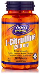 Now Foods L-Citrulline 1200mg 120 ταμπλέτες