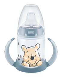 Nuk First Choice Εκπαιδευτικό Μπιμπερό Πλαστικό με Λαβές Winnie the Pooh Blue για 6m+ 150ml από το Designdrops