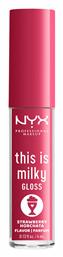 Nyx Professional Makeup This Is Milky Lip Gloss 10 Strawberry Horchata 4ml