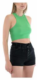 Only Γυναικείο Crop Top Αμάνικο Καλοκαιρινό Πράσινο