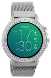 Oozoo Q00305 45mm Smartwatch με Παλμογράφο (Ασημί)