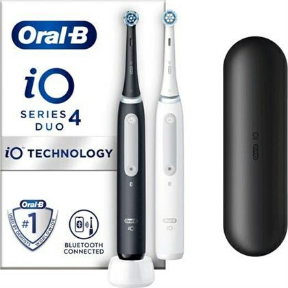 Oral-B iO Series 4 Duo Ηλεκτρική Οδοντόβουρτσα με Χρονομετρητή και Αισθητήρα Πίεσης Black / White από το Pharm24