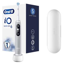 Oral-B iO Series 6 Ηλεκτρική Οδοντόβουρτσα με Χρονομετρητή, Αισθητήρα Πίεσης και Θήκη Ταξιδίου Gray Opal
