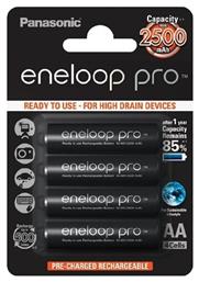 Panasonic Eneloop Pro Επαναφορτιζόμενες Μπαταρίες AA Ni-MH 2500mAh 1.2V 4τμχ από το e-shop