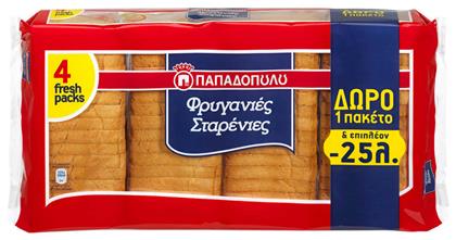 Παπαδοπούλου Φρυγανιές Σιταριού 508gr 4τμχ