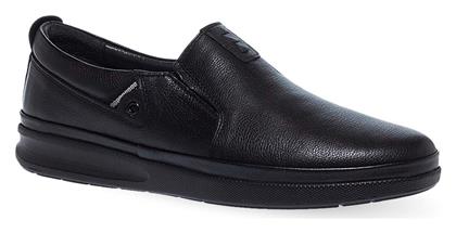 Parex Δερμάτινα Ανδρικά Slip-On Μαύρα