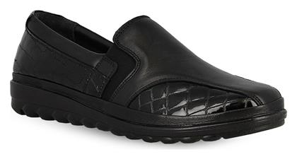 Parex Δερμάτινα Γυναικεία Slip-On Μαύρα από το Parex