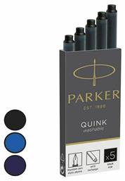 Parker Quink Cartridge Ανταλλακτικό Μελάνι για Πένα σε Μαύρο χρώμα 5τμχ από το e-shop