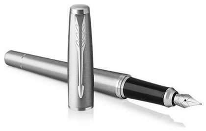 Parker Urban Core Πένα Γραφής Medium Ασημί με Μπλε Μελάνι