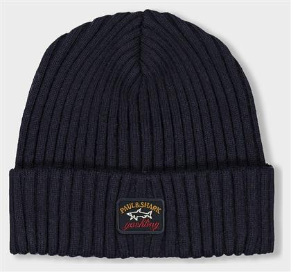 Paul & Shark Beanie Ανδρικός Σκούφος με Rib Πλέξη σε Navy Μπλε χρώμα