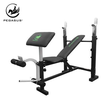 Pegasus W-359 Επικλινής Πάγκος Γυμναστικής Δικεφάλων με Ορθοστάτες