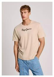 Pepe Jeans Eggo Ανδρικό T-shirt Κοντομάνικο Μπεζ