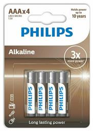 Philips Long Lasting Power Αλκαλικές Μπαταρίες AAA 1.5V 4τμχ