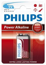 Philips Power Αλκαλική Μπαταρία 9V 1τμχ