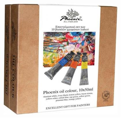 Phoenix Arts Επαγγελματικό Σετ Λαδομπογιές 50ml 10τμχ