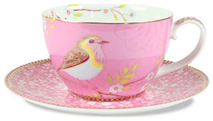 PiP Studio Floral Early Bird Φλιτζάνι Cappuccino από Πορσελάνη Pink 280ml