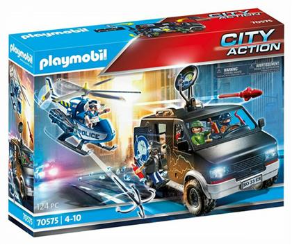 Playmobil City Action Αστυνομικό Ελικόπτερο & Ληστές με Βαν για 4-10 ετών