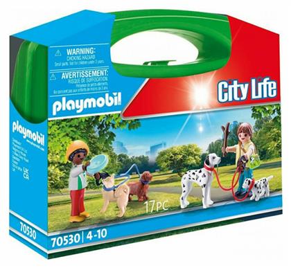 Playmobil Βαλιτσάκι City Life Βόλτα με Σκυλάκια για 4-10 ετών από το Toyscenter