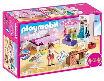 Playmobil Dollhouse Υπνοδωμάτιο με Ατελιέ Ραπτικής για 4 ετών από το Moustakas Toys