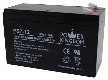 Power Kingdom PS7-12 Μπαταρία UPS με Χωρητικότητα 7Ah και Τάση 12V