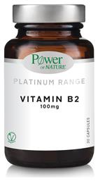 Power Of Nature Platinum Range Vitamin B2 Βιταμίνη για Ανοσοποιητικό 100mg 30 κάψουλες