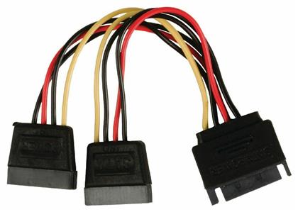 Powertech 15-Pin Sata male - 2x 15-Pin Sata female Cable Μαύρο (CAB-W012) από το Public