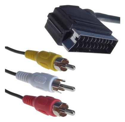 Powertech AV Cable Scart male - 3x RCA male 2m (CAB-S002) από το Public