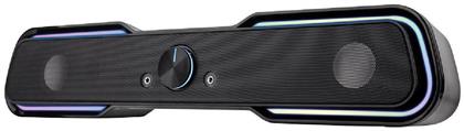 Powertech Gaming Soundbar Ηχεία Υπολογιστή 2.0 με RGB Φωτισμό και Bluetooth Ισχύος 5W σε Μαύρο Χρώμα από το Public