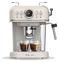 Primo PREM-40445 400445 Αυτόματη Μηχανή Espresso 1050W Πίεσης 20bar Ιβουάρ-Chrome