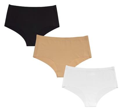 Ψηλόμεσα Γυναικεία Slip 3Pack χωρίς Ραφές Πολυχρωμο