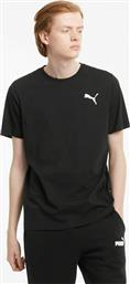 Puma Ανδρικό T-shirt Μαύρο με Λογότυπο