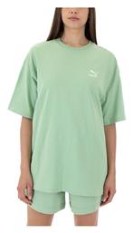 Puma Better Classics Logo Γυναικείο Oversized T-shirt Πρασινο