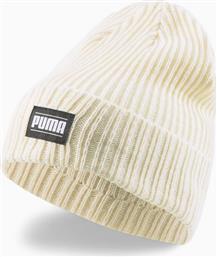 Puma Classic Beanie Unisex Σκούφος με Rib Πλέξη σε Λευκό χρώμα