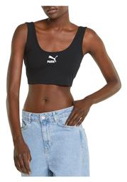 Puma Classics Γυναικείο Αθλητικό Crop Top Αμάνικο Μαύρο Μαύρο