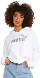 Puma Cropped Γυναικείο Φούτερ με Κουκούλα Λευκό από το SportsFactory