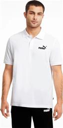 Puma Essentials Ανδρικό T-shirt Κοντομάνικο Polo Λευκό από το Modivo