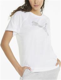 Puma Evostripe Γυναικείο T-shirt Λευκό με Στάμπα