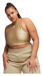 Puma Γυναικείο Αθλητικό Crop Top Αμάνικο Fast Drying Μπεζ