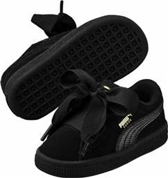 Puma Παιδικά Παπούτσια Πεζοπορίας Suede Heart SNK Inf Μαύρα από το MybrandShoes