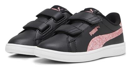 Puma Παιδικά Sneakers Smash 3.0 με Σκρατς Μαύρα από το Z-mall