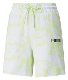 Puma Summer Graphic Αθλητικό Γυναικείο Ψηλόμεσο Σορτς White/Green από το Z-mall