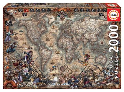 Puzzle Antique World Piratic Map 2D 2000 Κομμάτια από το Plus4u