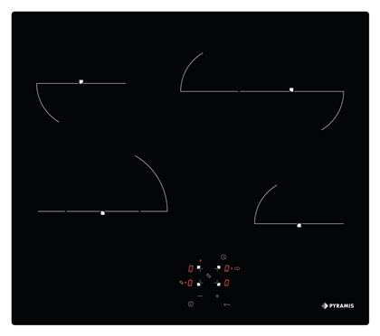 Pyramis PHC61611BFB Κεραμική Εστία Αυτόνομη 58x51εκ.