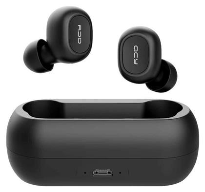 QCY T1c In-ear Bluetooth Handsfree Ακουστικά με Θήκη Φόρτισης Μαύρα