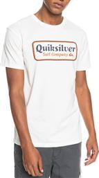 Quiksilver Border To Border Ανδρικό T-shirt Λευκό με Λογότυπο