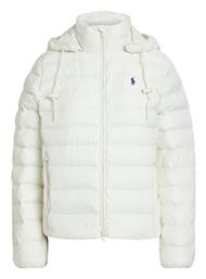 Ralph Lauren Κοντό Γυναικείο Puffer Μπουφάν Αδιάβροχο για Χειμώνα Off White από το Favela