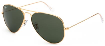 Ray Ban Aviator Γυαλιά Ηλίου με Χρυσό Μεταλλικό Σκελετό και Πράσινο Polarized Φακό RB3025 001/58