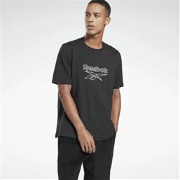 Reebok Classics Vector Ανδρικό T-shirt Μαύρο με Λογότυπο